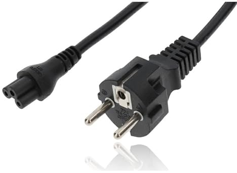 1pcs Power Cable de alimentación 1 M de 3 Pines Polos para DELL HP Lenovo ASUS Acer Portátil Cargador TV Impresora Proyector Pantalla con Contacto de protección Cable de Carga Acoplamiento de trébol