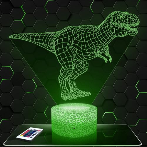 Lampephoto.fr - Dinosaurier 3D Lampe, Touch Nachtlicht, 3D Led Illusion Geschenkidee Weihnachten Geburtstag Junge und Mädchen, Dekoration für Kinderzimmer
