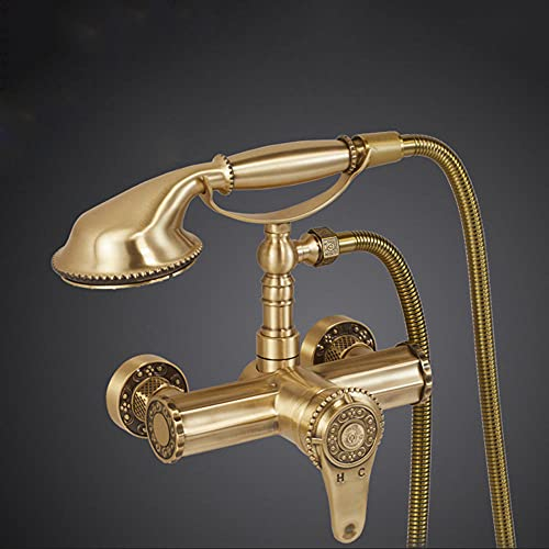 Robinets de baignoire rétro mitigeur de douche, robinet de salle de bain à poignée unique avec accessoire de douche, mitigeur de douche à fonction unique, noir ancien-B (couleur antique b)