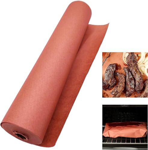 Pink Butcher Paper BBQ Kraft Paper 43.5 cm x 15 m, Butcher Paper BBQ Accessories Complete Natural and Unbleached