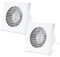 Izrielar Badlüfter 100mm, Badezimmerlüfter Lüfter für Effiziente Belüftung Leiser Betrieb Ventilator, für Küche, Bad, Keller Weiß 2er set