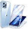 Miracase 360 Grad für iPhone 13 Pro Max Hülle mit Eingebaut Glas Schutzfolie und Kameraschutz, Transparent