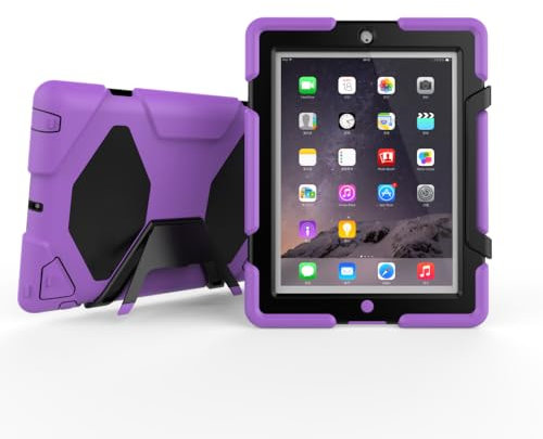 GANGANPRO Robots - Funda resistente para iPad 2/3/4 Wi-Fi 2011 generación 2012, soporte extraíble, protección contra caídas, resistente y duradera, a prueba de golpes, funda protectora de cuerpo