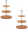 E-ROOM TREND 3 Tier Wooden Cupcake Stand 2 Pack Dessert Cup Cake Stand Holder Tower Wooden Tiered Serving Tray Platter with Metal Handle for Birthday Party Wedding Baby Shower Home Party (MDP2BN)