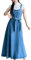 Yishengwan Salopette Gonna Donna Jeans Lunga Vestito Salopette Overall Senza Maniche Denim Vestiti Blu M
