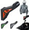 Design-Wandhalterung für Motorradhelm Garderobe Helm Halter Haken universal (Schwarz/Orange)