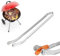 LATRAT Pince à Saucisse BBQ, 38cm Pince a Barbecue a Roulette, Pince à Retourner les Saucisse BBQ pour Cuisiner