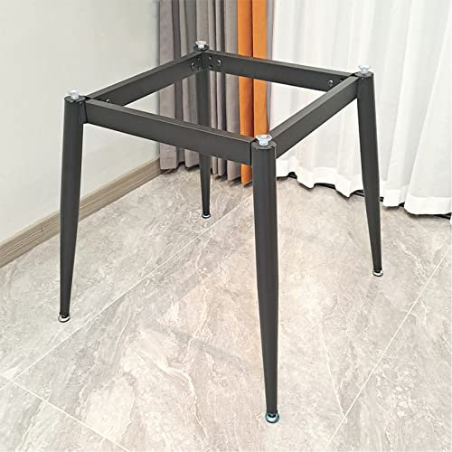 Pieds de table en métal robustes et réglables pour table de bricolage - Convient pour plateau en marbre ou en bois (60 cm x 60 cm x 72 cm, noir)