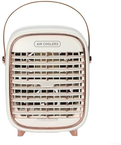 Mini aire acondicionado recargable Funcionamiento silencioso con ajustes de velocidad ajustables para comodidad personal (blanco)