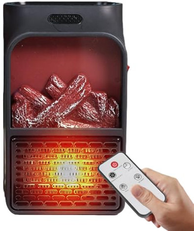 Chauffage électrique, chauffage d'appoint avec télécommande - Petit radiateur de 900 W avec télécommande | Protection contre la surchauffe Chauffage silencieux intérieur Chauffage rapide pour