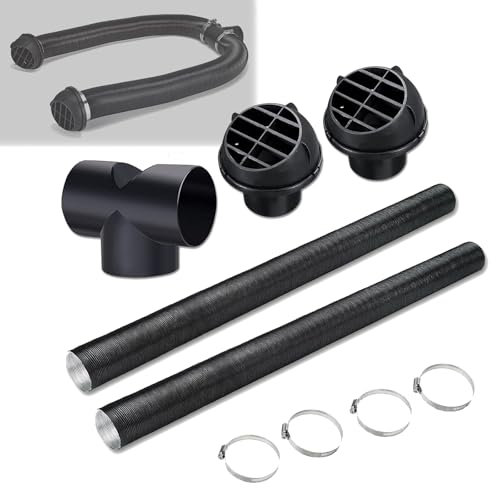 Standheizung Zubehör, 75mm Entlüftungsschlauch Standheizung Diesel Rohr Kanal Heizrohr Autoluftheizer Zubehör Warmluftauslass Entlüftungsschlauch Rohrleitung Clips Set für Webasto Eberspacher Propex