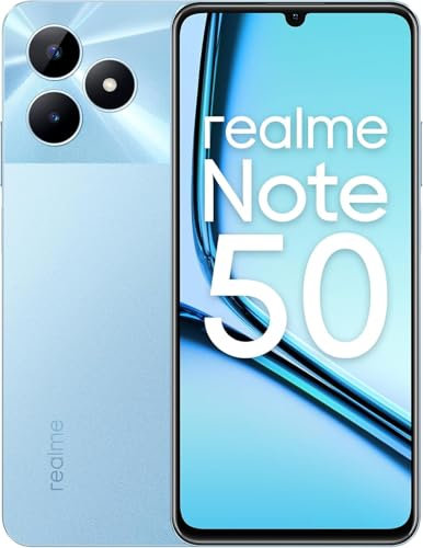 realme Note 50 Smartphone, Téléphone Portable 4G Dual SIM, 3 Go de RAM 64 Go de ROM, Écran LCD 6,74, Caméra AI 13MP, Corps Mince de 7,99 mm, Batterie Longue durée 5 000 mAh, Noir (sans Adaptateur)