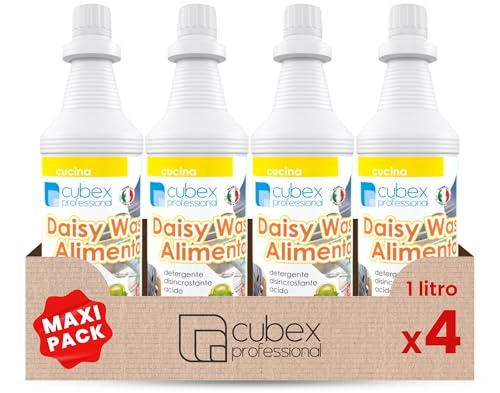 Cubex Professional DAISY Wash Alimentare – Detersivo Disincrostante Anticalcare per Lavastoviglie – Rimuove Grasso, Unto e Calcare – Confezione da 1 LT