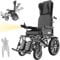 VOCIC V57 Fauteuil roulant, ergonomique, électrique, pliable, léger, avec dossier réglable à 165°, 30 km, pour personnes âgées, jusqu'à 150 kg, 500 W, avec repose-pieds réglable en hauteur