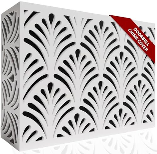 Doorbell Chime Cover Box Only, Aesthetic Wooden Door Bell Chime Box Design Cover for Home Upgrades, Easy Install Decorative Doorbell Cover Box Only, Universal Fit Door Bell Cover, White