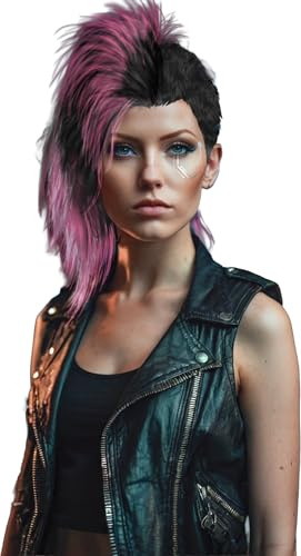FIESTAS GUIRCA | Punk-Irokesen-Perücke Mehrfarbig (Einheitsgröße) - Kostümzubehör für Kostümpartys, Halloween und Karneval - Ideal für Erwachsene Unisex - Punk-Rock-Stil - Mehrfarbig