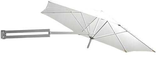 NOIRDA Ombrellone da Giardino A Parete, Grande Parasole da Balcone con Palo Regolabile, Ombrellone da Esterno A Sospensione con 8 Stecche(Beige,220cm)