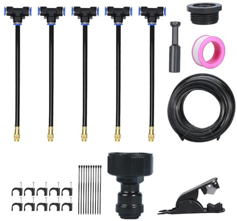 de riego de jardín: kit de riego automático por goteo de 360 grados, aspersor subterráneo para césped de balcón en invernadero