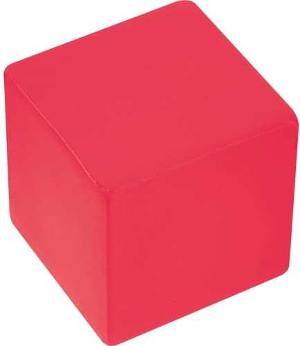 Livepac-Office 5x Anti-Stressball in Würfelform/Wutball/Knautschball/Farbe: rot