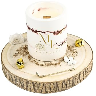 MaryLite Baccarat Red Duftkerze 200 g – Handgegossene Sojawachskerze mit Holzdocht, dekorative Form, lange Brenndauer