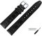 MARBURGER Uhrenarmband 18mm Leder Schwarz Silber Kroko (Caiman) Prägung Mit Naht - Montage Set 5291810000120