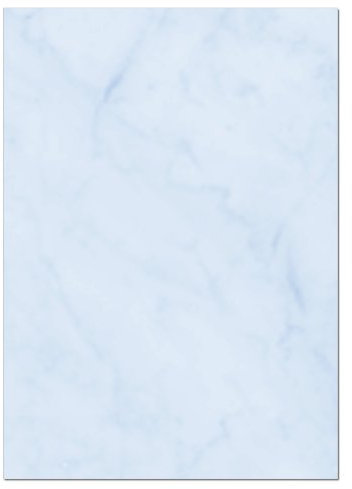 Gastronomie Papier (Blau-Marmor, A5, 25 Blatt) für Speisekarten. Marmoriertes Papier, Einseitig bedruckt, für alle Drucker/Kopierer geeignet