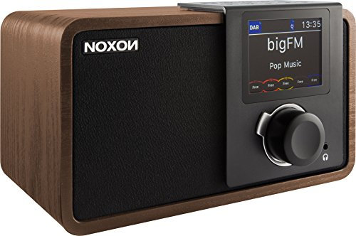 NOXON dRadio 1 Radio mit Akku (DAB+ und UKW-Empfang, Journaline, EWF, Farbdisplay) Walnuss/Schwarz