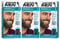 Just for Men - M45 - Brush in Color Gelformel Bart Und Schnurrbart - Schwarzbraun - 3er Pack (3x28.4g)