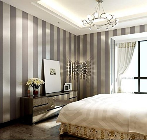 LXPAGTZ Einfache moderne Vlies-Tapete Schlafzimmer Wohnzimmer vertikalen Streifen Östliches Mittelmeer Wand Tapete lange 9.5 m * Breite 0,53 m (5 m ²) , 11085 (Gold und Lila)