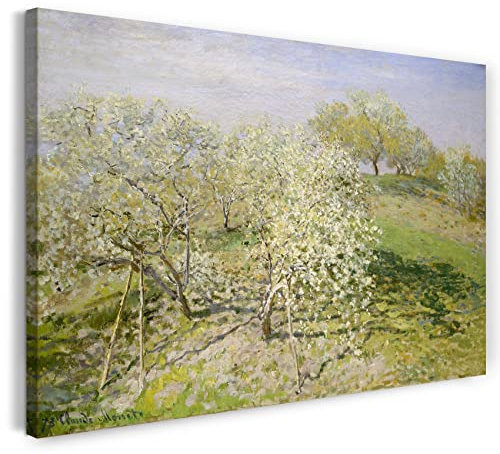 Leinwand (100x70cm): Claude Monet - Frühling (Apfelbäume in der Blüte) (1873)