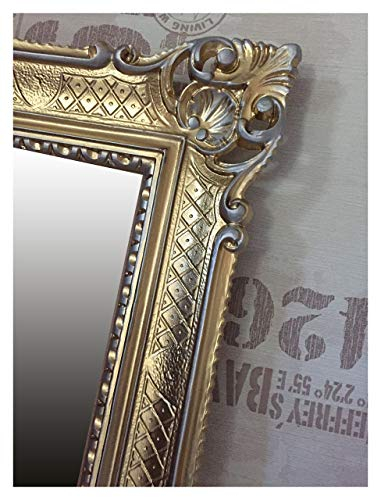 90x70 cm Gold Silber DUALCOLOR WANDSPIEGEL BAROCKSPIEGEL Spiegel ANTIK BAROCK Rokoko Shabby CHIC Renaissance JUGENDSTIL Retro Design MIT ORNAMENTVERZIEHRUNGEN LUXURIÖS PRUNKVOLL 58SP