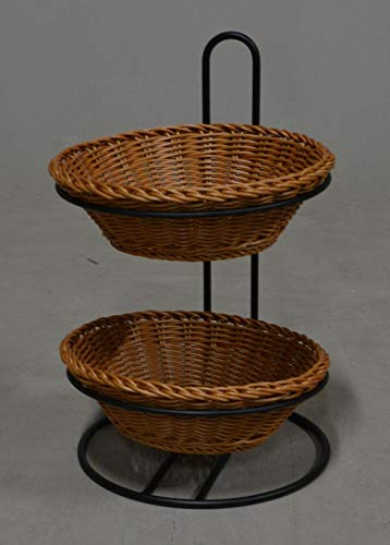 Hansen Korbwaren Etagere mit 2 Kunststoffgeflechtkörben