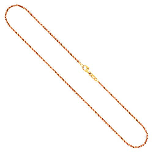 EDELIND Chaîne Maille Palmier en Or Jaune 375/1000, 50 cm,1,7 mm avec Fermoir mousqueton - Cadeau original pour Femme
