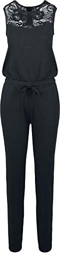 Urban Classics Women's Einteiler Ladies Lace Block Jumpsuit, Black (Black 00007), Medium
