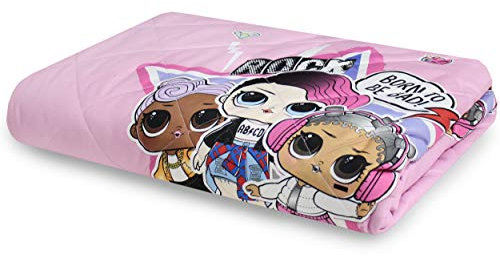 LOL Surprise Copriletto Trapuntato Una Piazza, Trapuntino Rosa Letto Singolo 170 x 260 cm