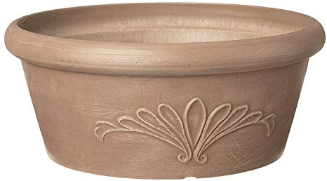 Arcadia Garden Products PSW TA25TP Plastic/Stone/Wood Composite Bulb Pan – No Drainage Hole (Drillable), Planter Bowl for Succulents, Bonsai, Fairy Gardens, Herbs,10-Inch, Taupe
