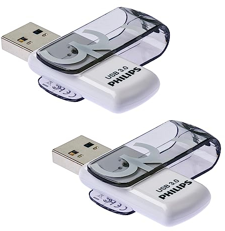 Philips Vivid Edition Super Speed 3.0 USB-Flash-Laufwerk USB-Stick 2X 32 GB mit Schwenkkappe für PC, Laptop, Computer Data Storage, Lesegeschwindigkeit bis zu 100 MB/s