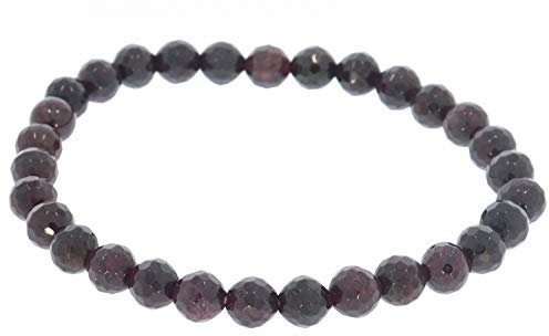 Granat facettiert Kugel Schmuck Stretch Armband 6mm 6S228 - Größe wählbar DisplayLength 17
