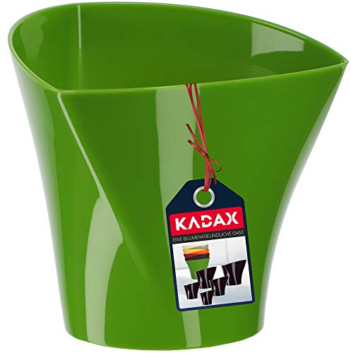 KADAX Blumentopf, Übertopf, Moderne Form, Blumenübertopf, Pflanztopf aus Kunststoff, Deko, Pflanzkübel für Innen, Blumen, Pflanzen, Balkon, Blumenkübel, Pflanzgefäß (15cm, Grün)