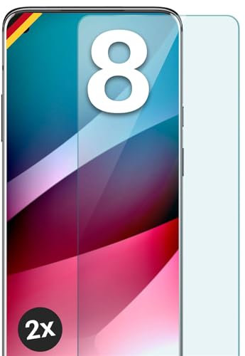 moex ShockProtect Panzer Schutz Glas für OnePlus 8 Schutzfolie 9H Härte, Panzerfolie kratzfest und bruchsicher, HD Displayschutzfolie Ultra-Klar, Schutzglas Folie, 2x Stück