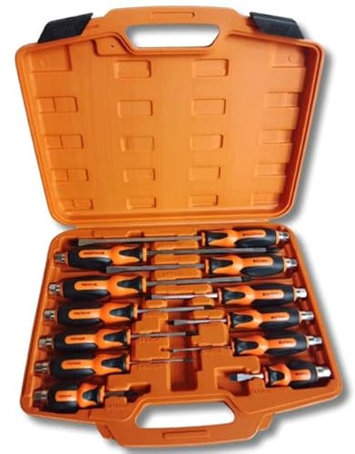 12pc Engineer Mechanics Go Through Screwdriver Set Screw Driver Screwdrivers Magnetic Tips Slotted Philips