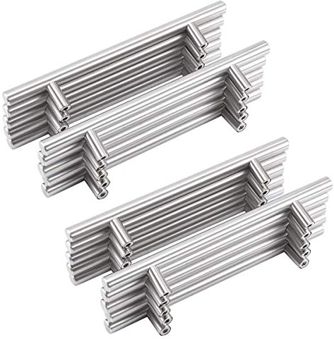 MARGUERASW 20 Pieza Tiradores Cocina Plateados Tiradores para Cajones Inox Tiradores Armarios -tiradores de muebles cocina Tirador Acero Inoxidable distancia del Agujero 160mm