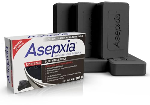 Asepxia Salicylic Acid & Activated Charcoal Bar Soap, 4 Oz, 5-Pack