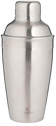 Viners Barware Brushed Silver Cocktail Shaker, 500ml