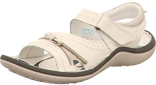 Damen Sandale von Krisbut in Weiß aus Echtlder und mit Klettverschluss. weiß Gr. 42
