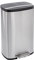 Amazon Basics Poubelle rectangulaire à fermeture lente et à couvercle en plastique, 50 L, nickel satiné