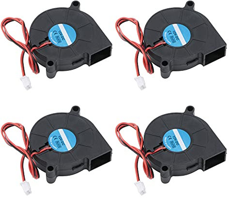 Rowiz 50mm Blower Fan 12V 0.15A 2-Pin Connected Mini Turbo Fan Centrifugal Turbine Fan for Purifier Humidifier, 50x15mm, Pack of 4