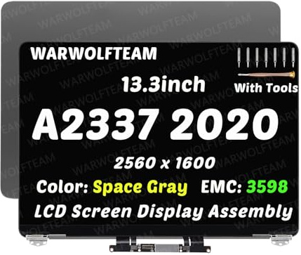 Ersatz-LCD-Bildschirm für MacBook Air 13 Zoll M1 2020 A2337 EMC 3598 MGN63 MGN93 MGND3 MGN73 MGNA3 MGNE3 2560 x 1600 EMC3598 EMC 3598 (Space Gray)