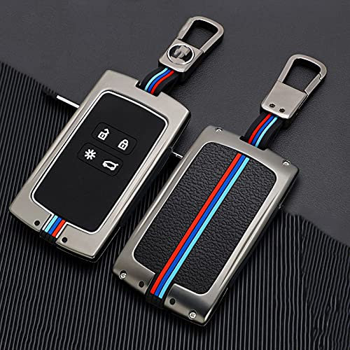 WSWJDW Autoschlüssel Hülle Schlüsselbund Ring Schlüsseltasche, passend für Renault Koleos Kadjar Scenic Megane Sandero Espace Clio Captur Kangoo Laguna Talisman Twingo,4