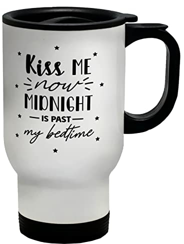 Shopagift Kiss Me Now Midnight is Past My Bedtime Travel Mug Cup